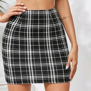 SHEIN High Waisted Plaid Bodycon Skirt